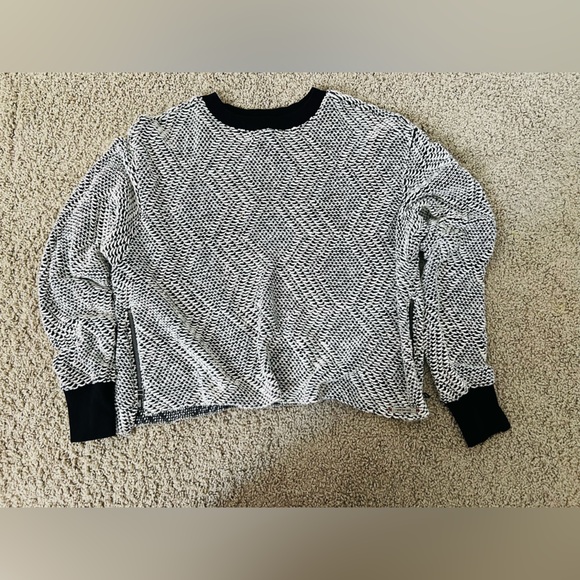 Peace Love World Tops - Peace Love World Monochrome Patterned Sweatshirt